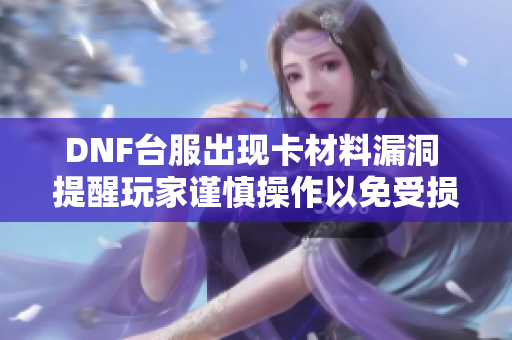 DNF台服出现卡材料漏洞 提醒玩家谨慎操作以免受损害