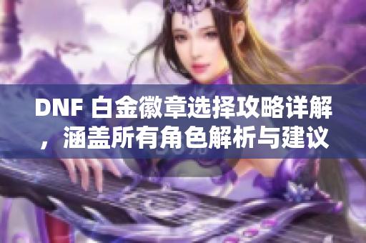 DNF 白金徽章选择攻略详解，涵盖所有角色解析与建议