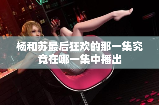 杨和苏最后狂欢的那一集究竟在哪一集中播出